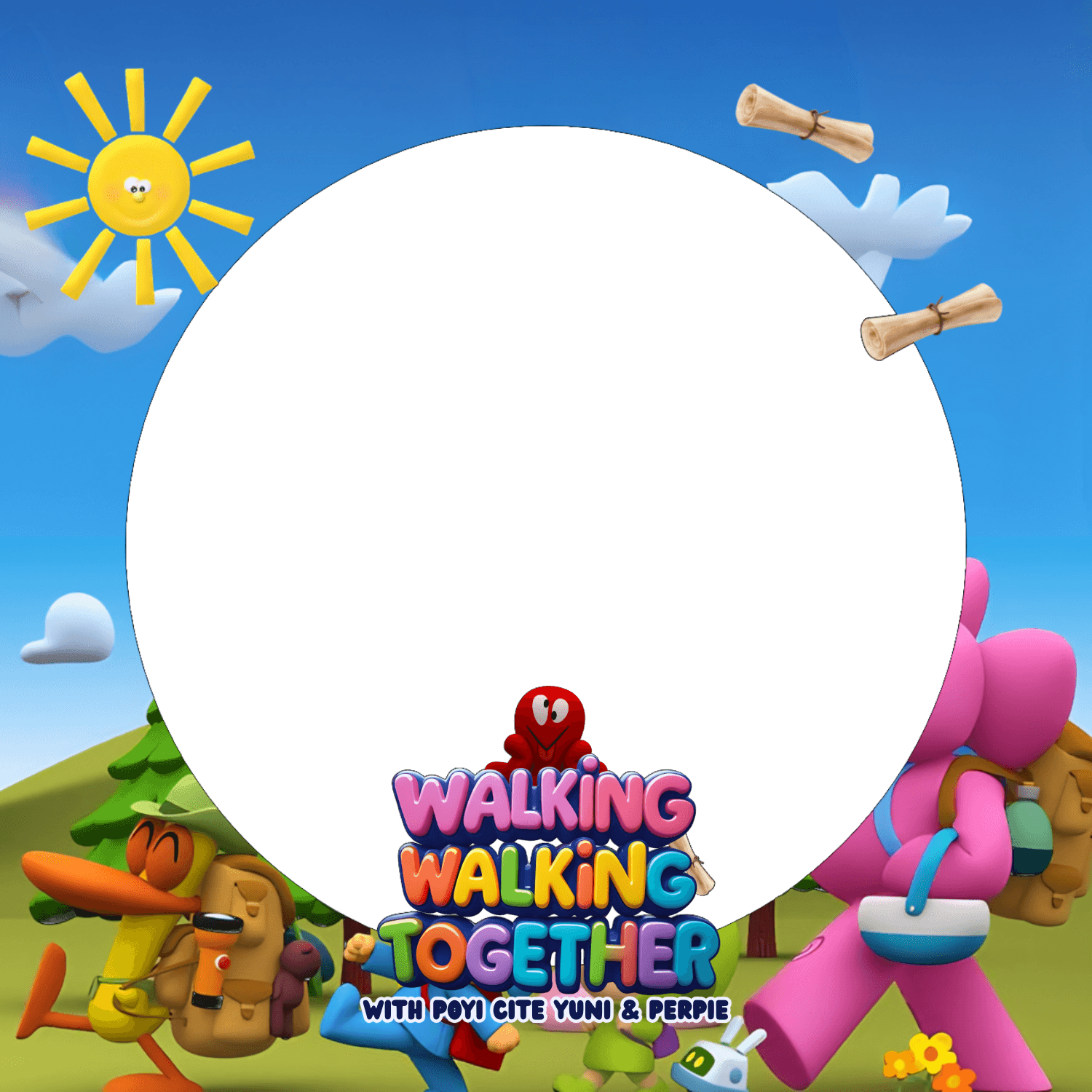 Walking Walking Together with Poyi Cite Yuni and Perpie!