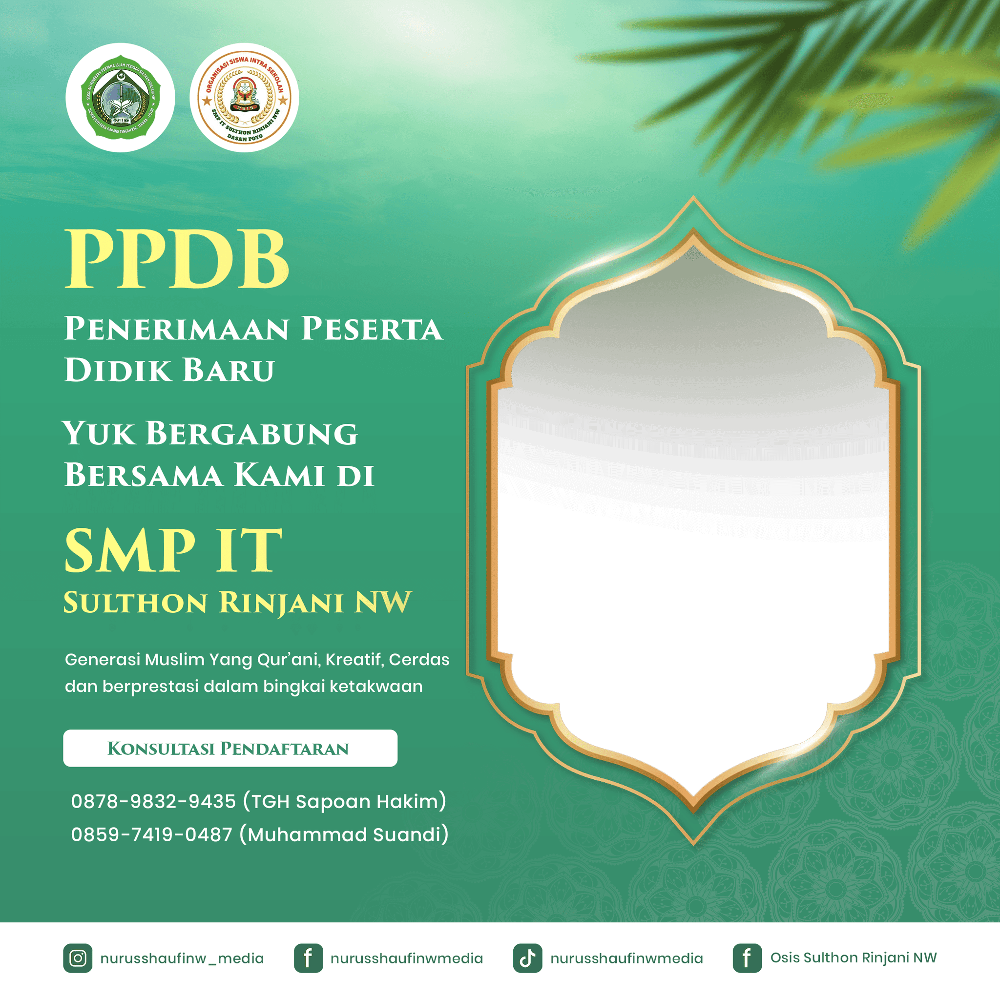 PPDB SMPIT SULTHON RINJANI NW DASAN POTO