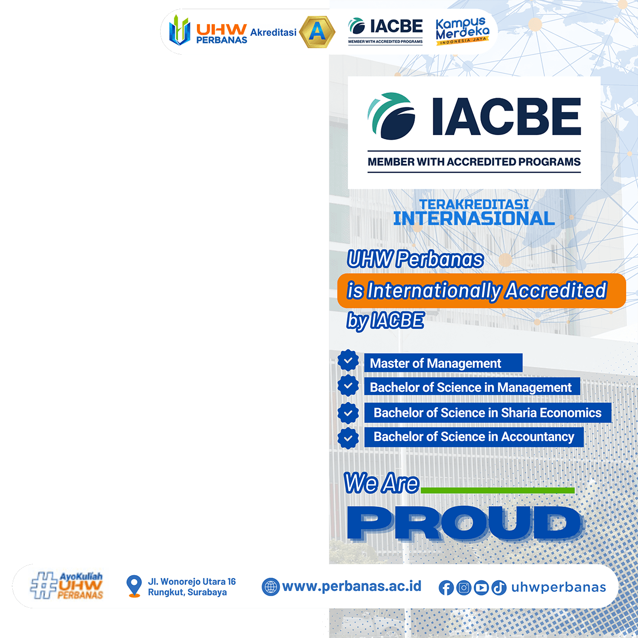 UHW Perbanas Terakreditasi Internasional IACBE