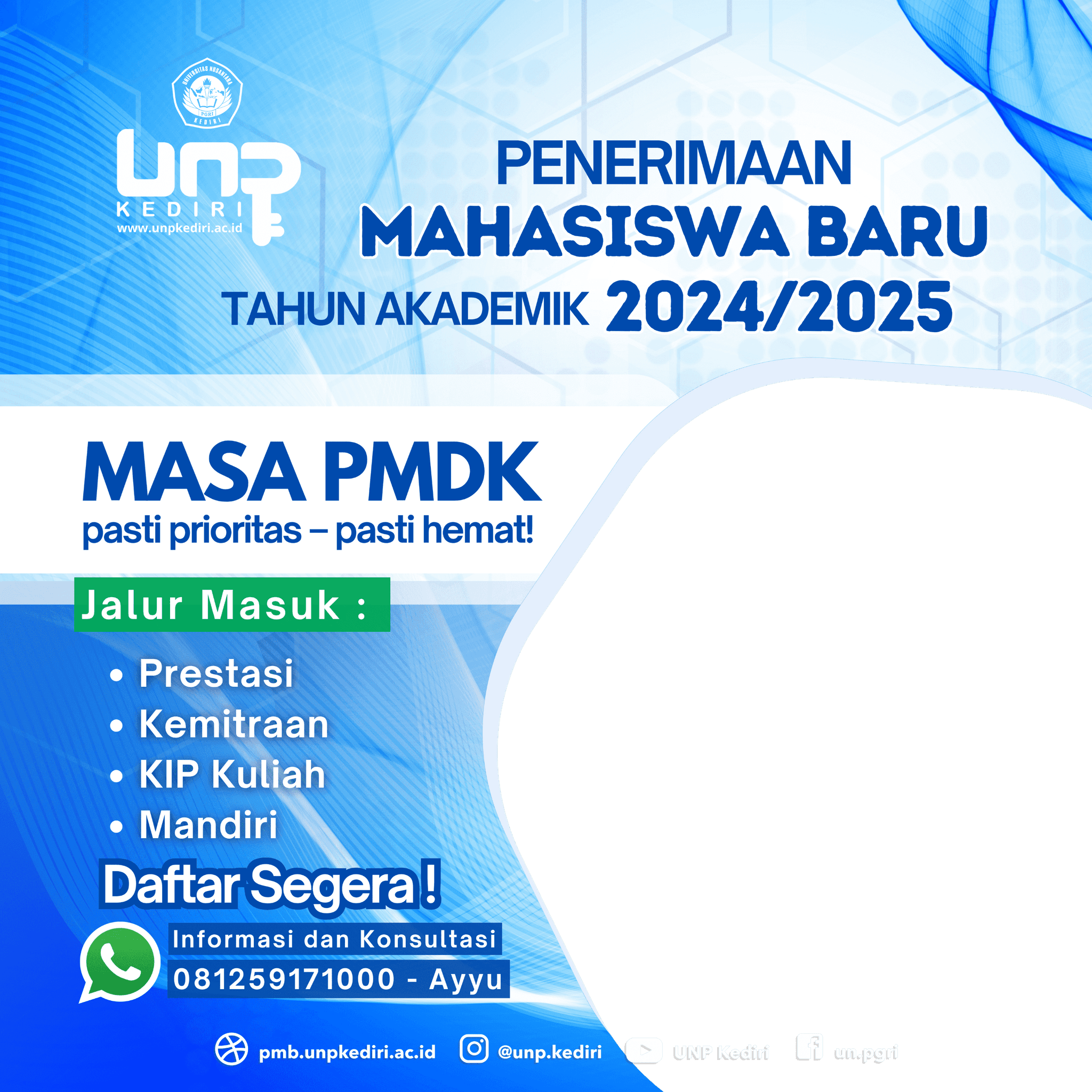 Pendaftaran Mahasiswa Baru th. 2024/2025 telah resmi DIBUKA! π