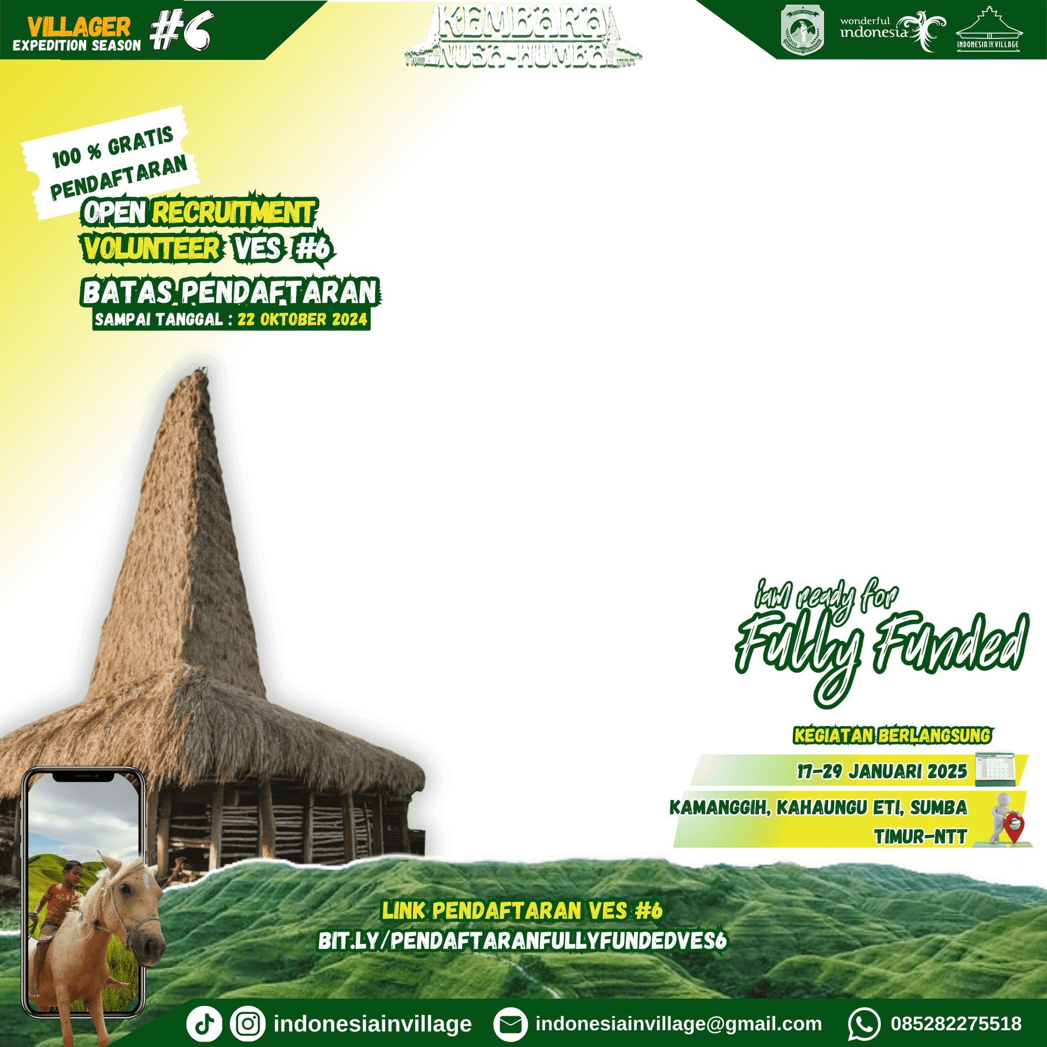 [Open recruitment volunteer Villager expedition season #6 “Kembara Nusa Humba”]