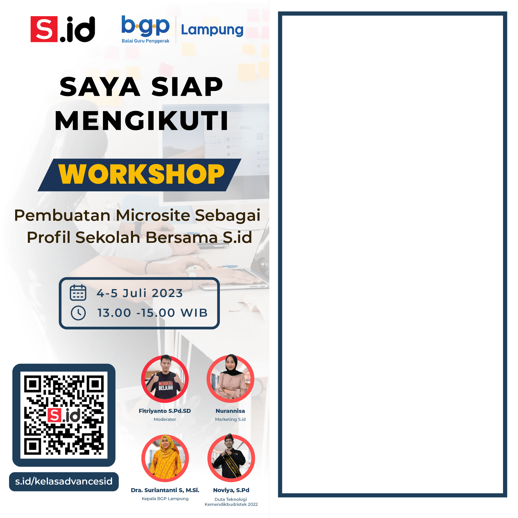 Workshop Pembuatan Microsite Sebagai Profil Sekolah Bersama S.id!