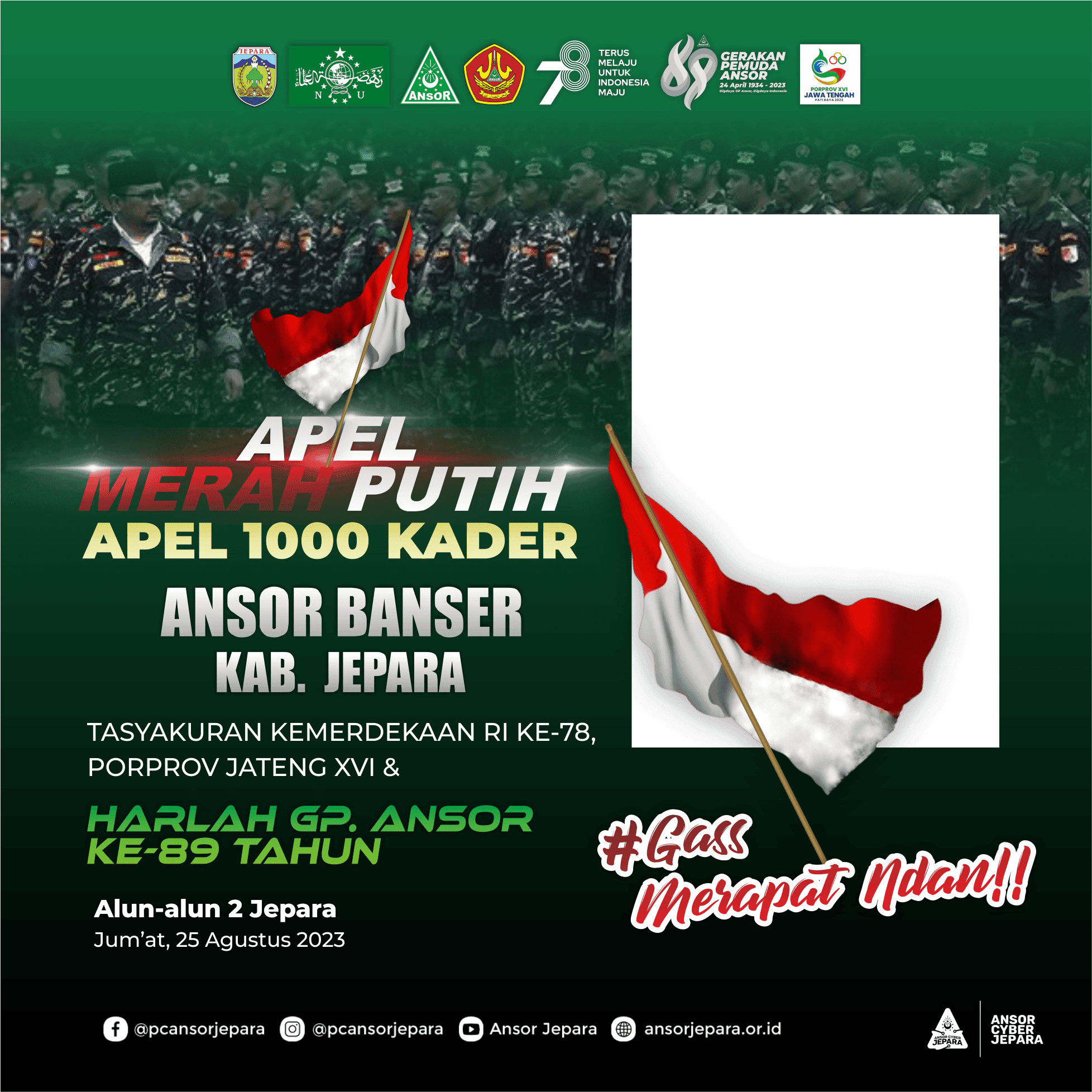 Apel Merah Putih 1000 Kader Ansor Banser Jepara