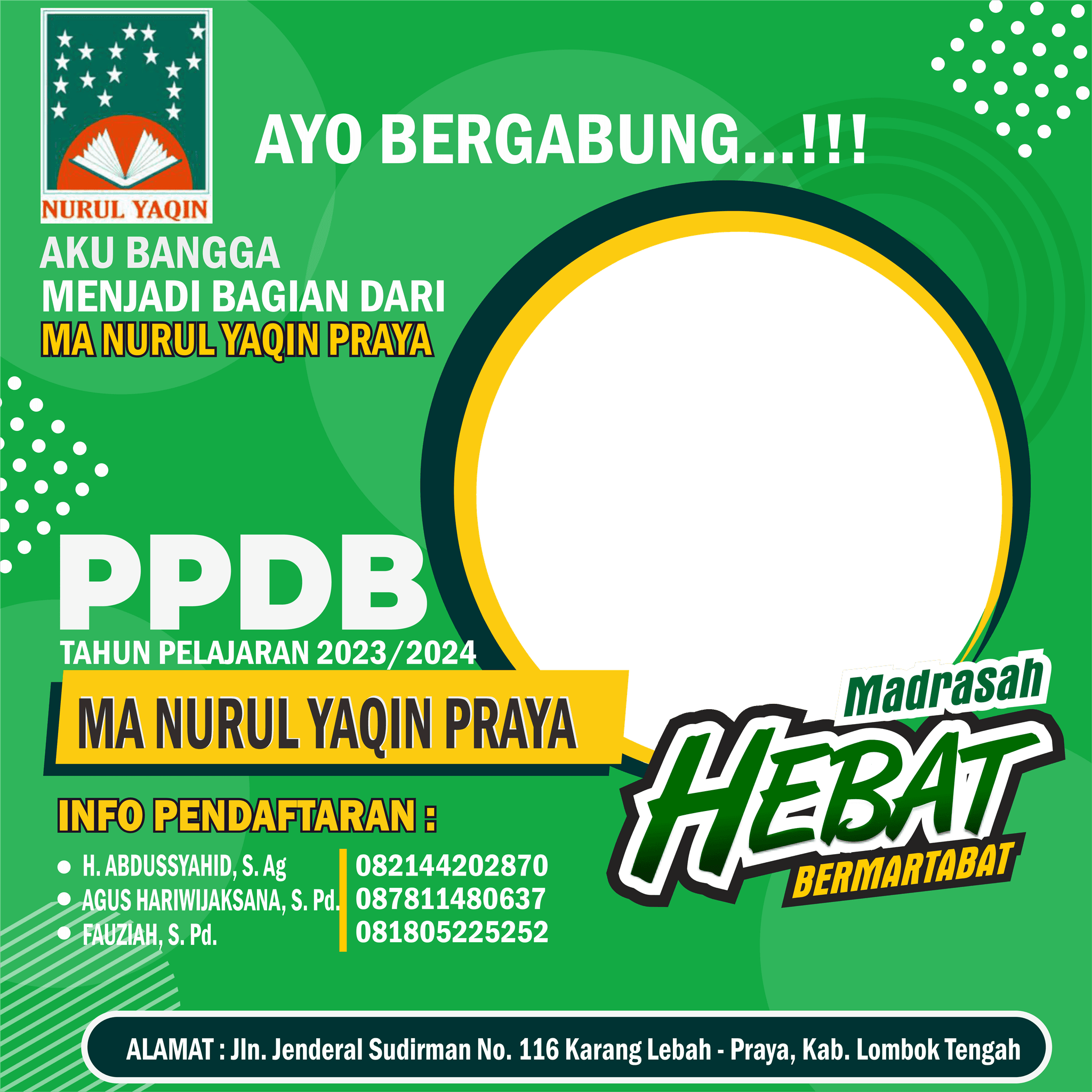 PPDB MA NURUL YAQIN PRAYA TP. 2023 2024
