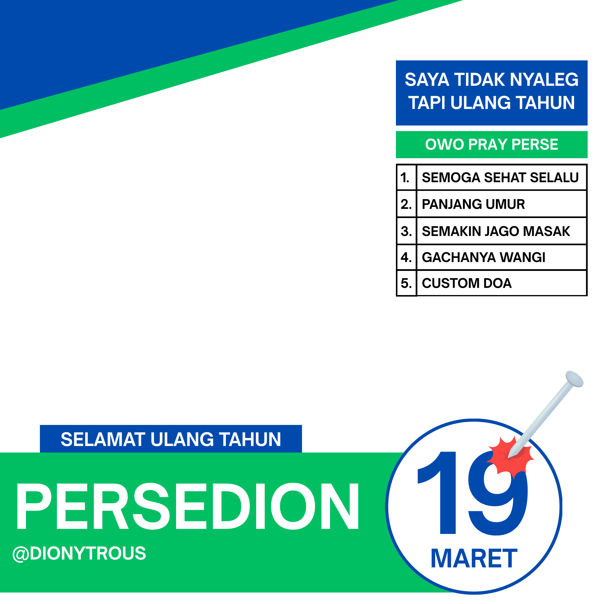 DIRGAHAYU PERSEDION 2026