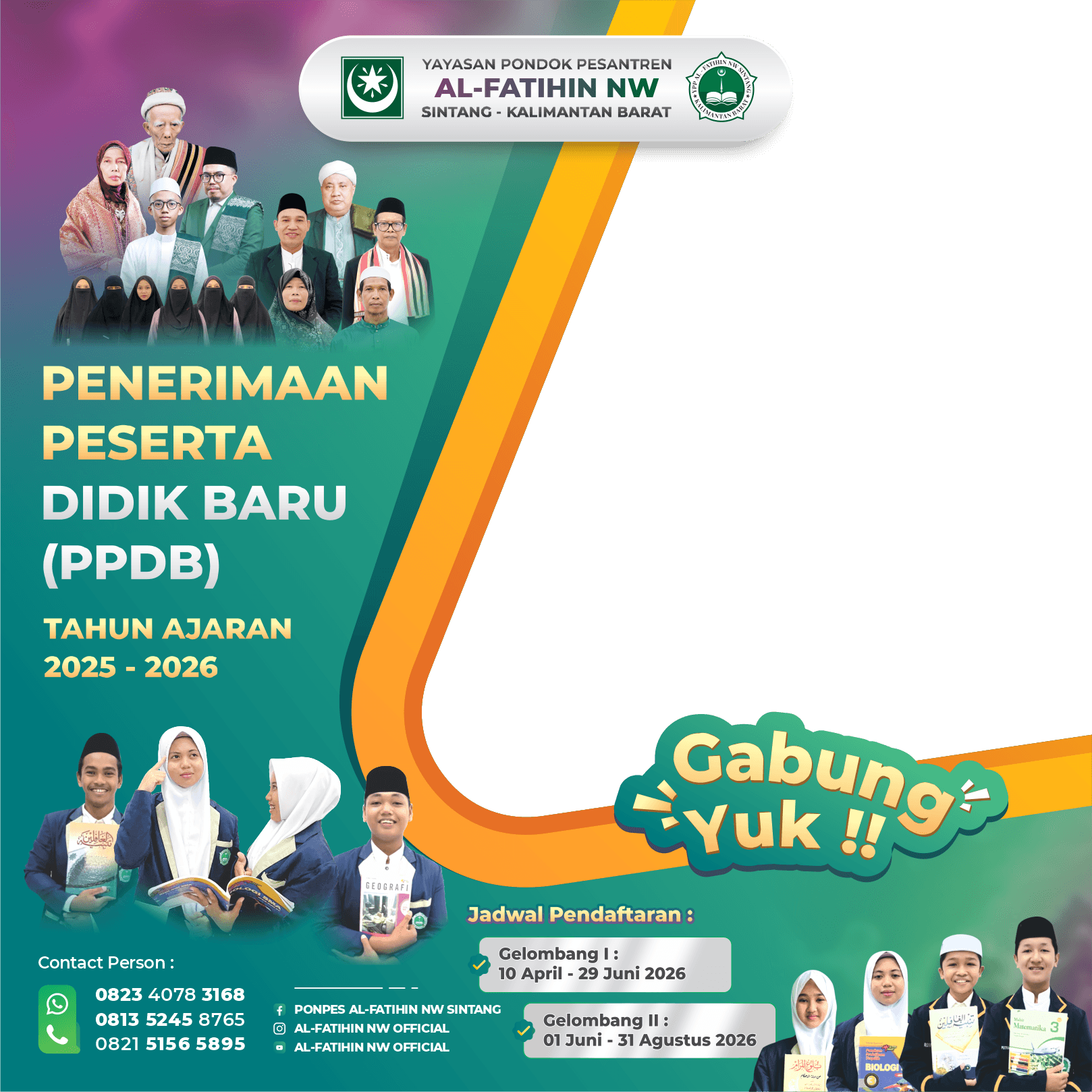 PPDB 2025/2026 Al-Fatihin NW Sintang - Kalimantan Barat